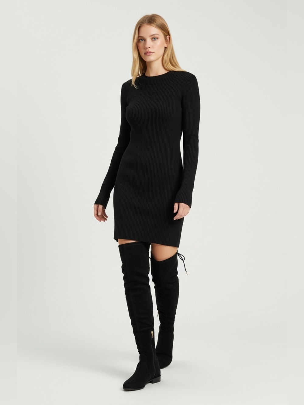 Marc Fisher Humor 2 Black Suede Over The Knee Boots Size 8.5